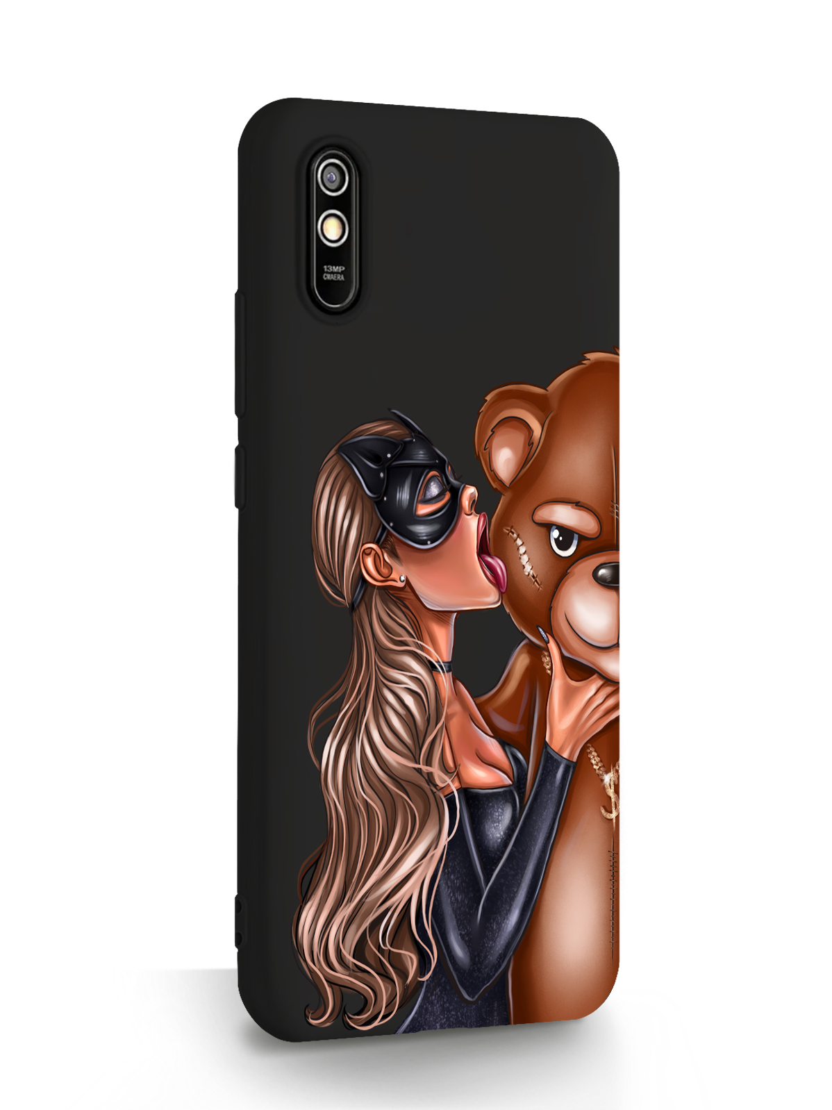 фото Чехол musthavecase для xiaomi redmi 9a кошечка и мишка черный