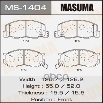 

Колодки Пер.Toyota Previa 90-00 Masuma арт. MS1404