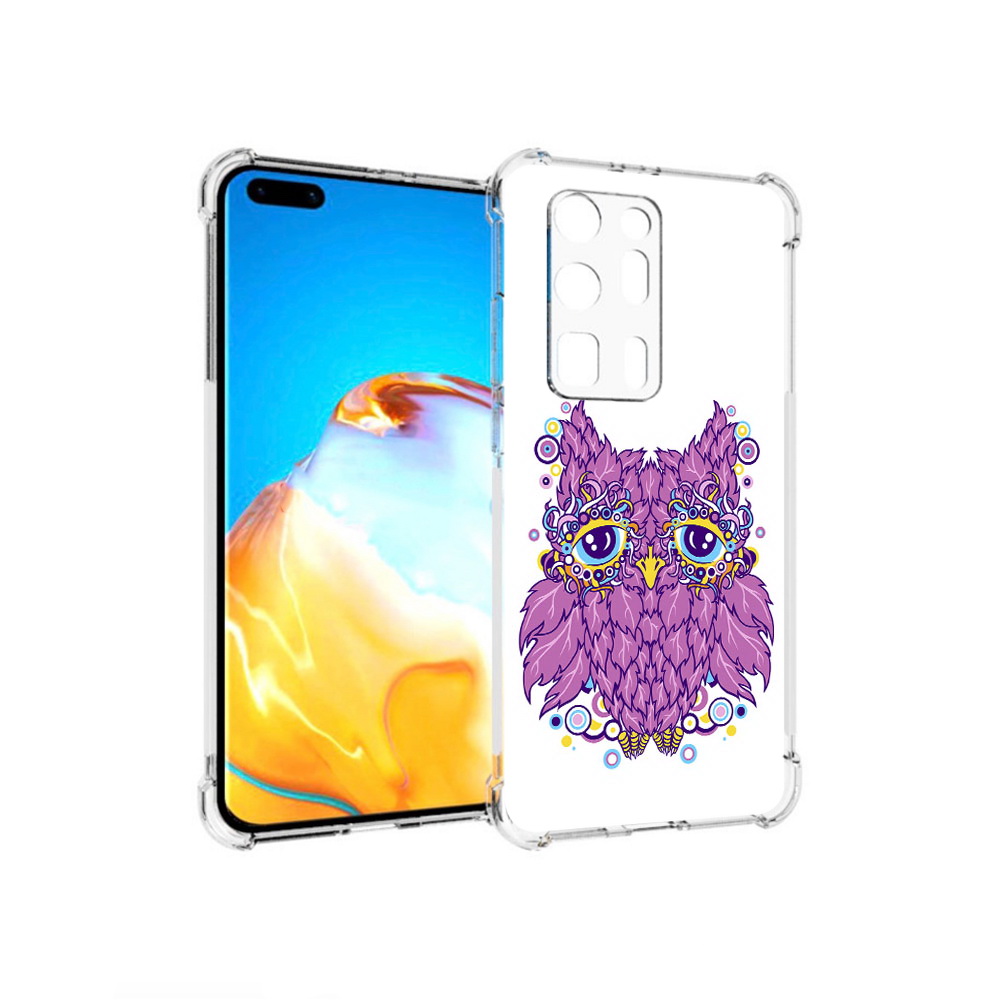 

Чехол MyPads Tocco для Huawei P40 Pro+ Розовая сова, Прозрачный, Tocco