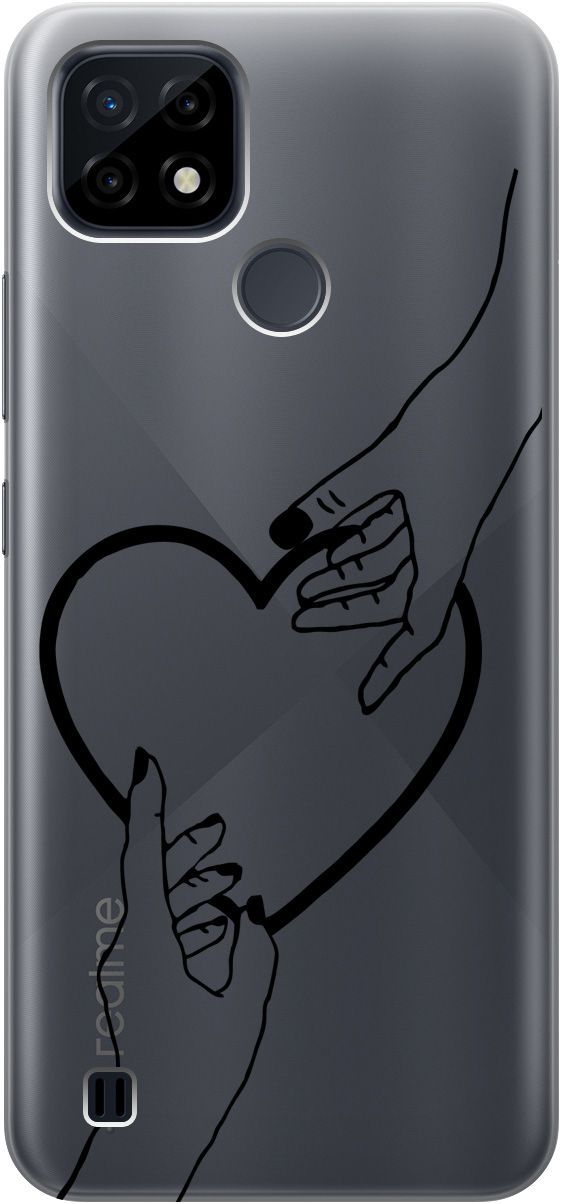 

Силиконовый чехол на realme C21 "Hands" прозрачный, Прозрачный;черный, 5334