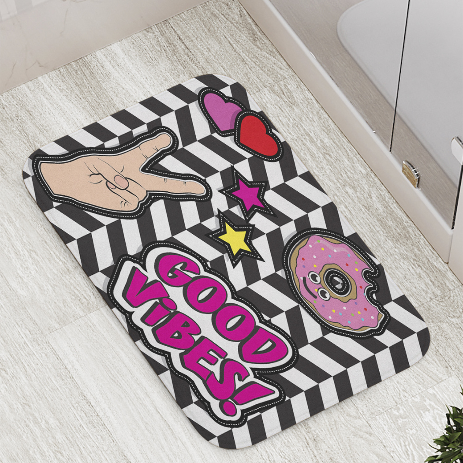 

Коврик противоскользящий JoyArty "Хорошая атмосфера" для ванной, сауны, бассейна, 77х52 см, Хорошая атмосфера