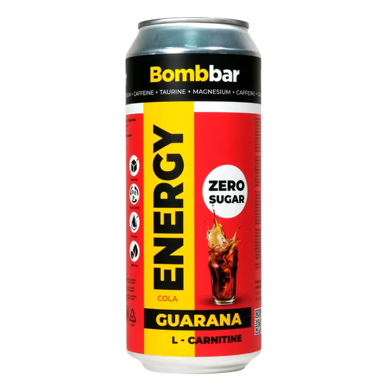 Энергетический напиток Bombbar Guarana с гуараной вкус кола, 3 шт по 500 мл