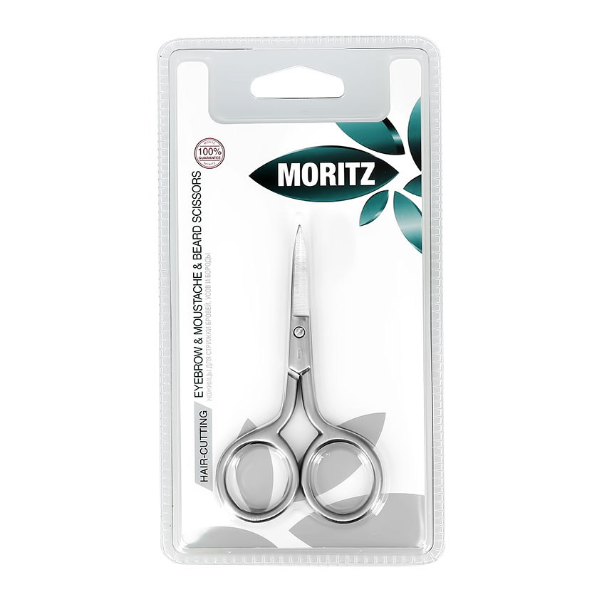 Ножницы для бровей, усов и бороды MORITZ 10 см воск для укладки бороды и усов barber line стайлинг blue 50 мл