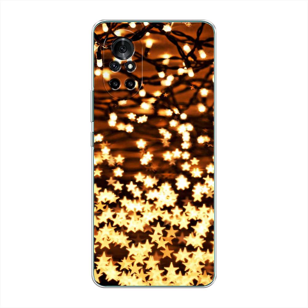 

Чехол на Honor V40 Lite "Новогодняя гирлянда", Золотистый, 6105150-5