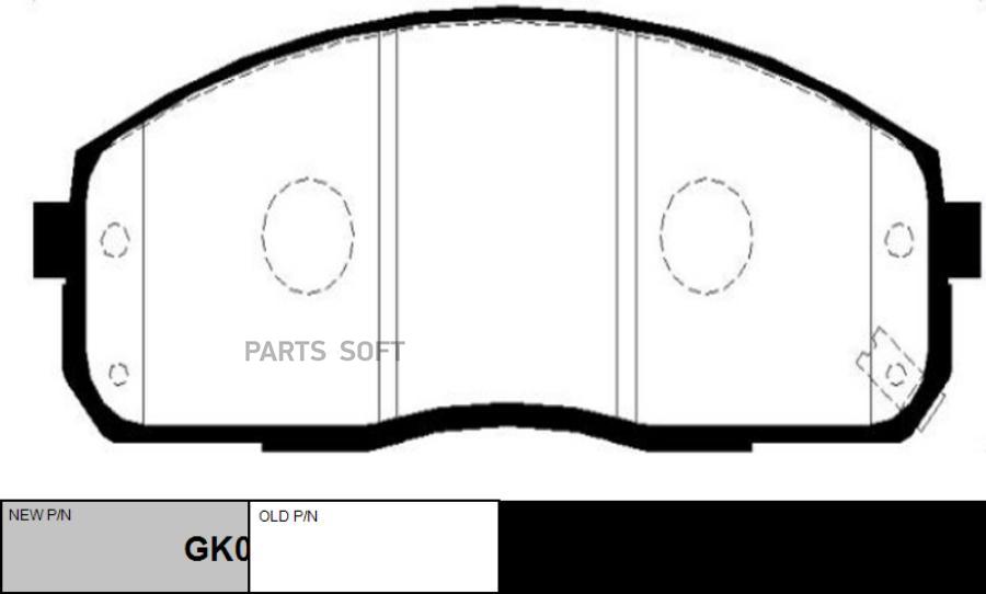 

Колодки дисковые передние с антискрип. пластинами hyundai porter 04> Gk0483