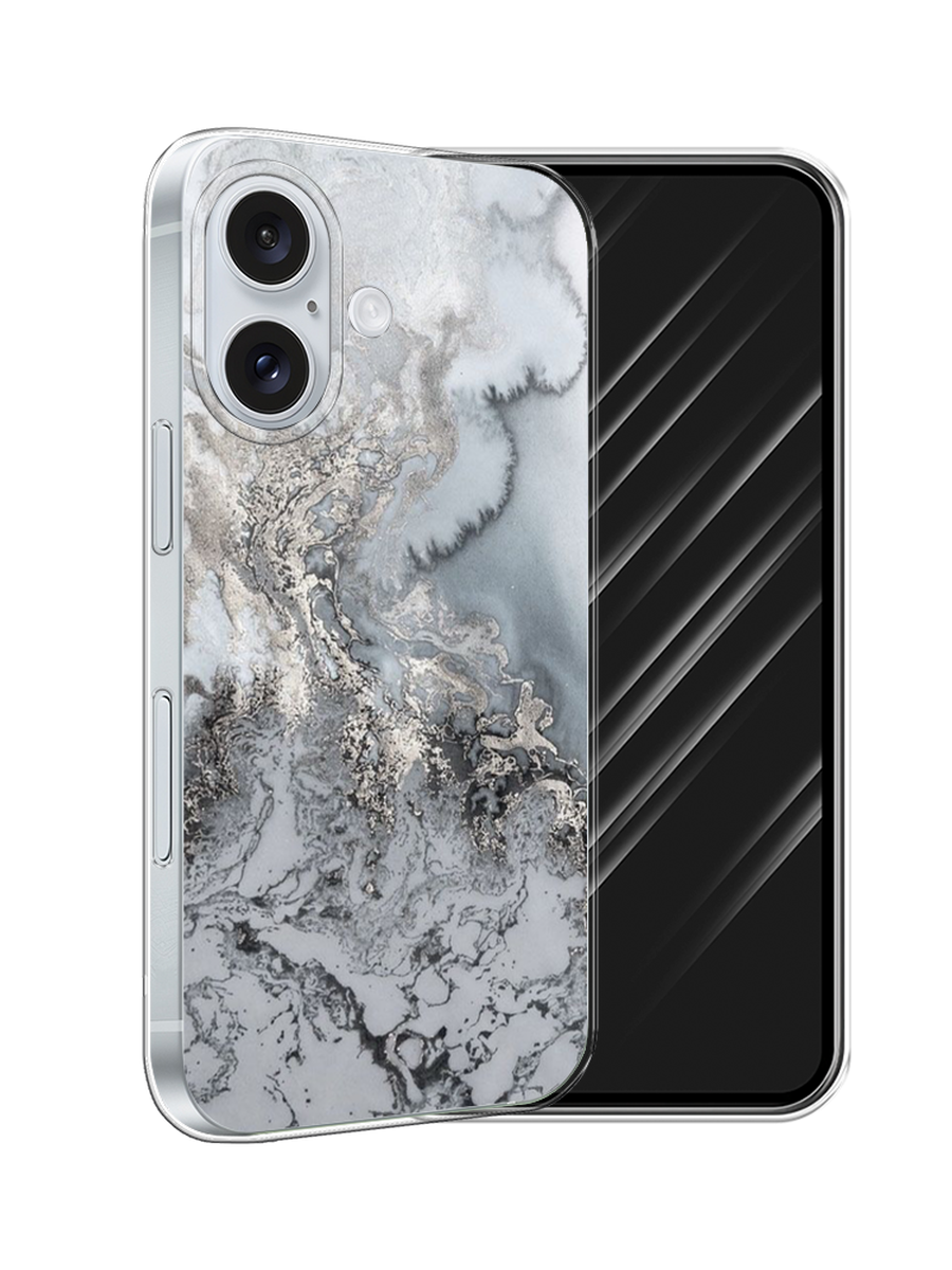 

Чехол Awog на Apple iPhone 16 "Морозная лавина серая", Серый;серебристый, 16050-1