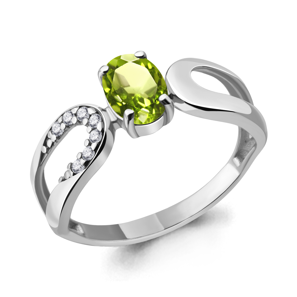 

Кольцо из серебра с хризолитом\фианитом Aquamarine Aquamarine 6931807А_925_р р, 6931807А_925_р
