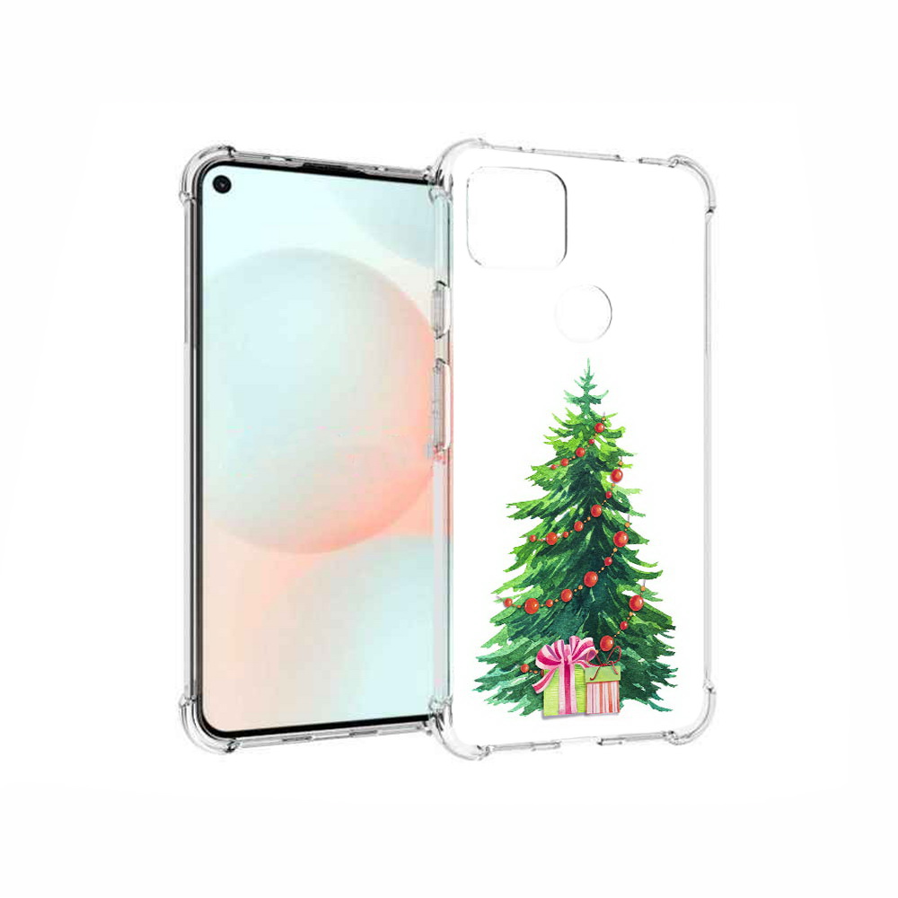 

Чехол MyPads Tocco для Google Pixel 5A Елка новогодняя с подарками акварель, Прозрачный, Tocco