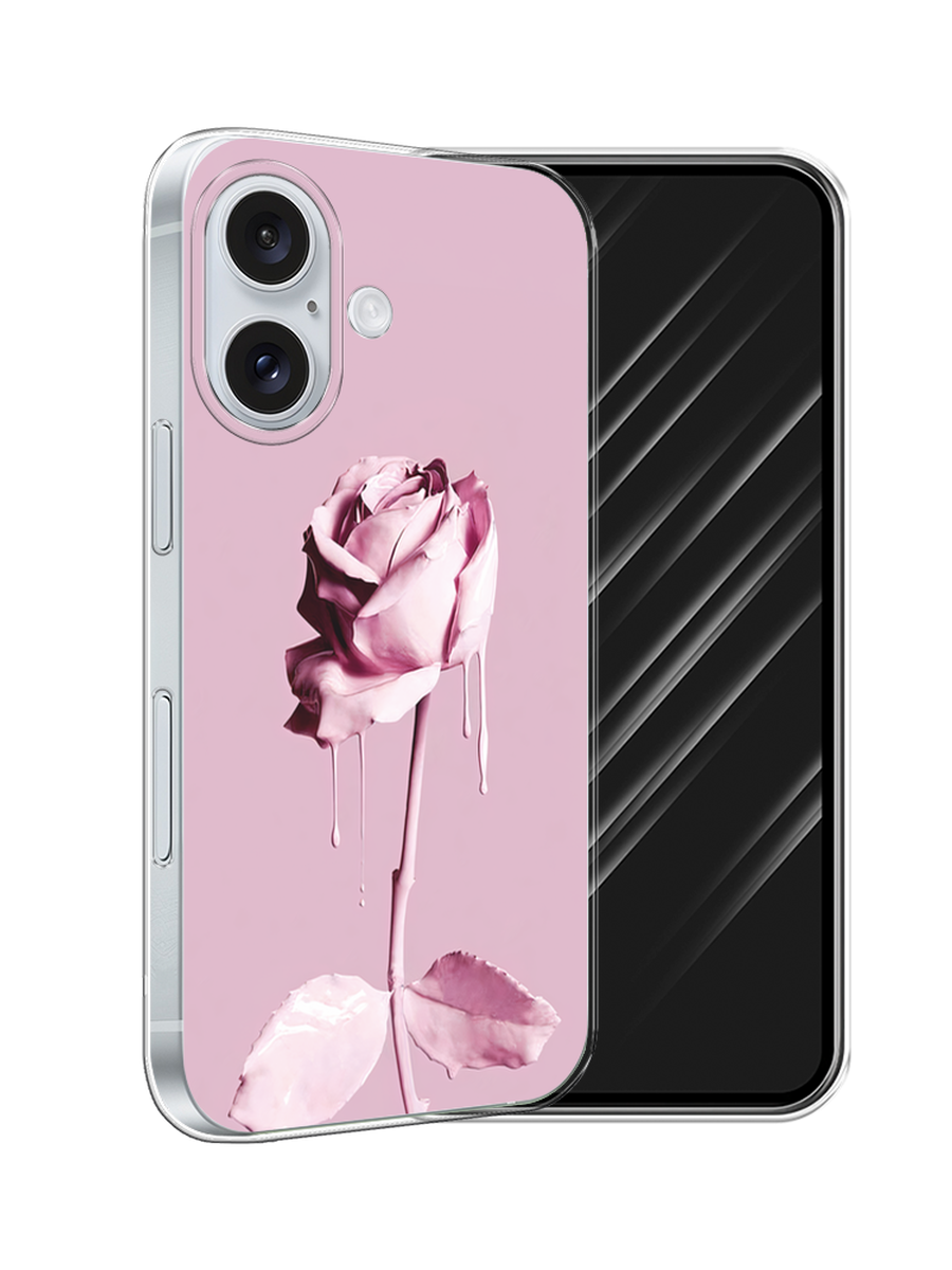 

Чехол Awog на Apple iPhone 16 "Роза в краске", Белый;розовый, 16050-1