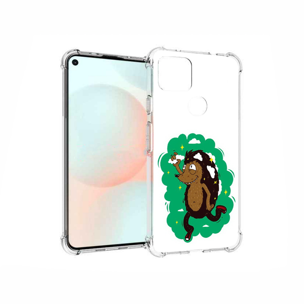 

Чехол MyPads Tocco для Google Pixel 5A Ежик в облаках, Прозрачный, Tocco