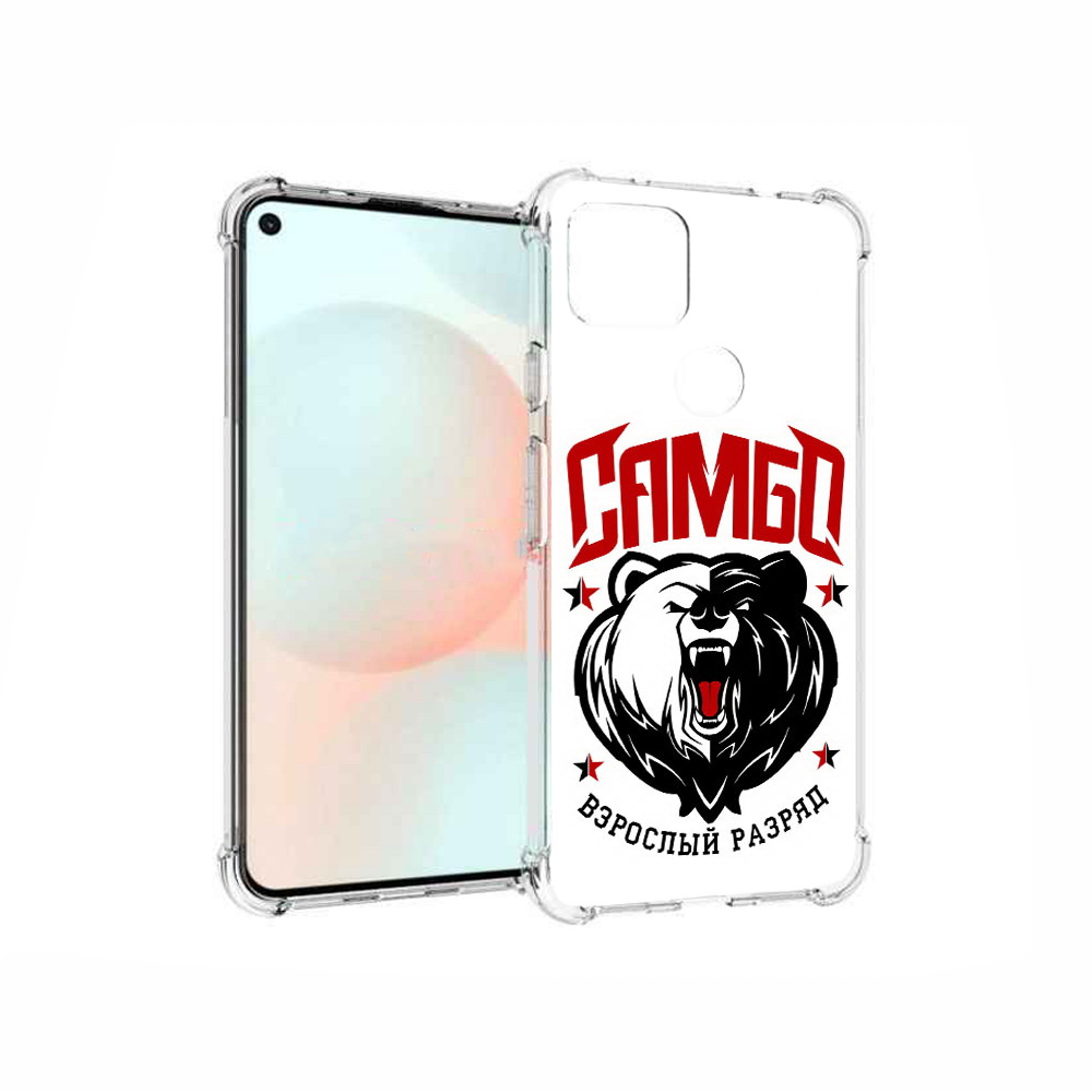 

Чехол MyPads Tocco для Google Pixel 5A Единоборства Самбо медведь, Прозрачный, Tocco