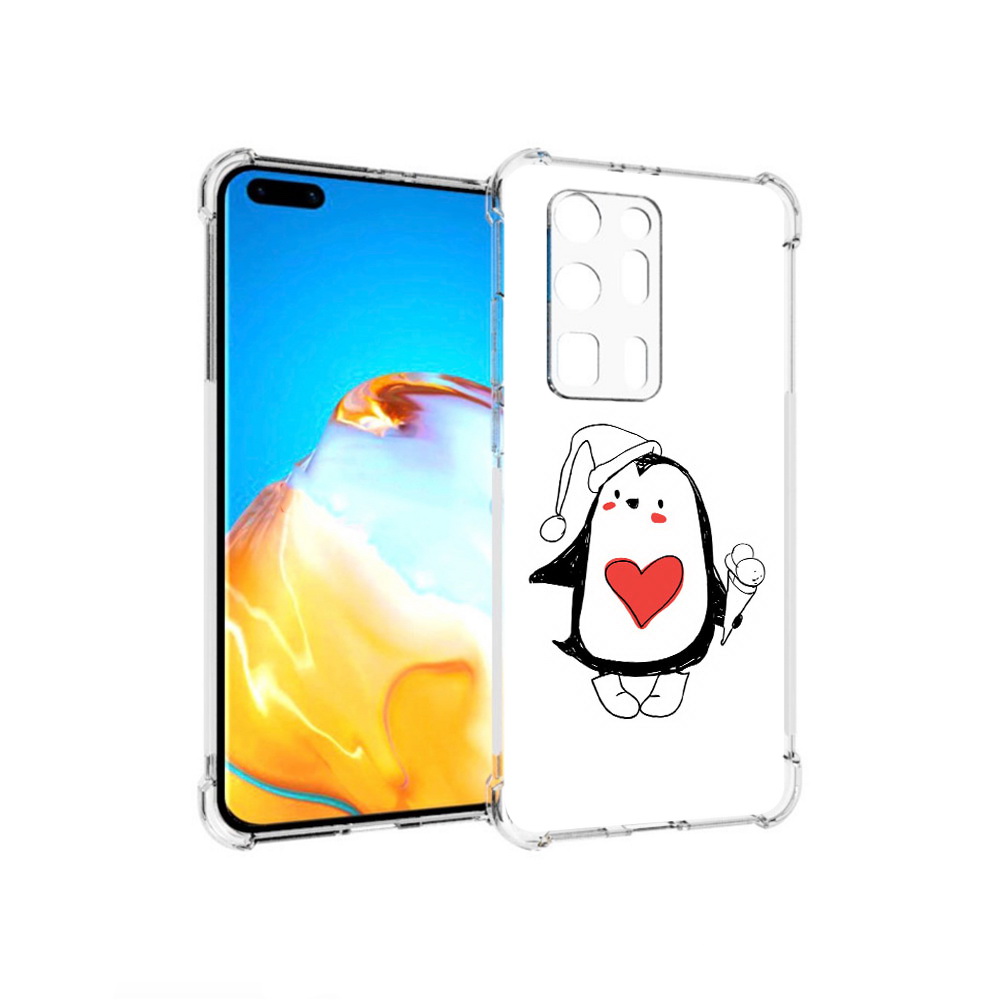 

Чехол MyPads Tocco для Huawei P40 Pro+ Пингвин с мороженым, Прозрачный, Tocco