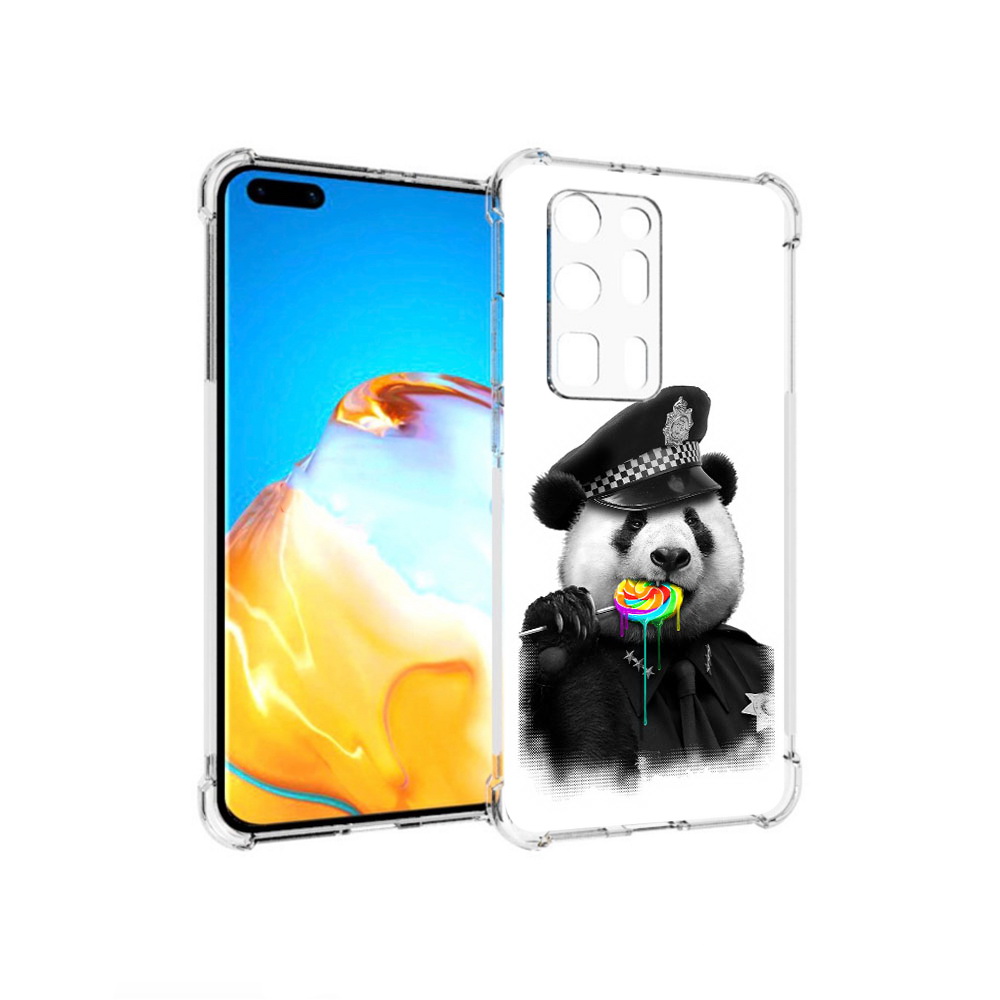 

Чехол MyPads Tocco для Huawei P40 Pro+ Панда полиция, Прозрачный, Tocco