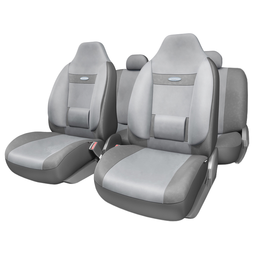 

AUTOPROFI COM-1105H D.GY/L.GY Чехлы Comfort 9 пр. велюр боковая поддержка серые, Серый