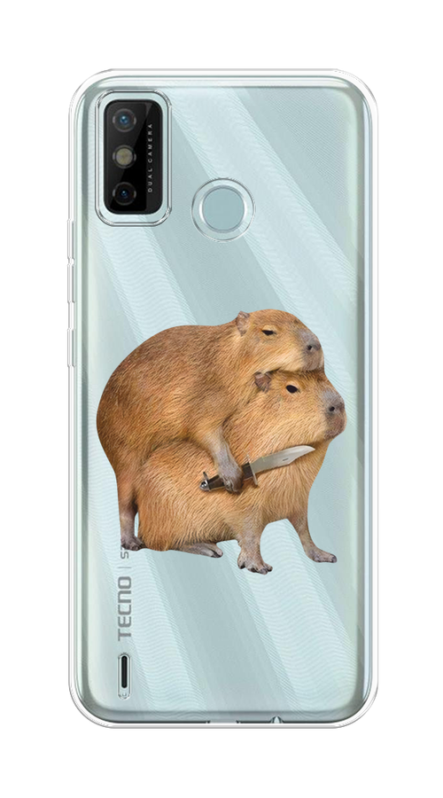 

Чехол на Tecno Spark 6 Go "Капибара с ножом", Бежевый, 300250-1