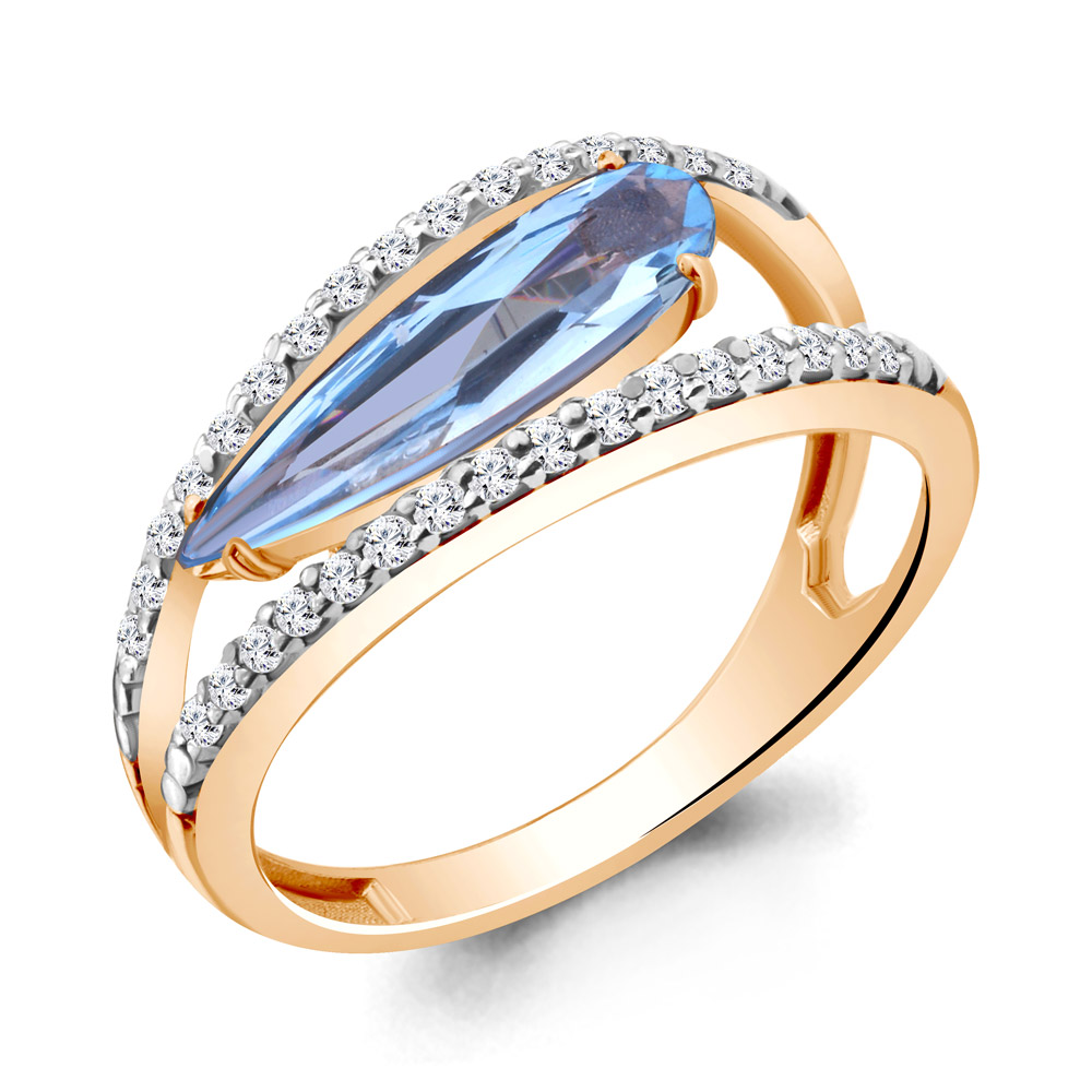 

Кольцо из серебра с фианитом Aquamarine Aquamarine 6930592А_925_з р, 6930592А_925_з