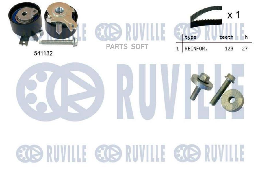 

Комплект Грм Jimny 1.5 2003 => (Ролик 1шт+Ремень 123x27) Ruville арт. 550055