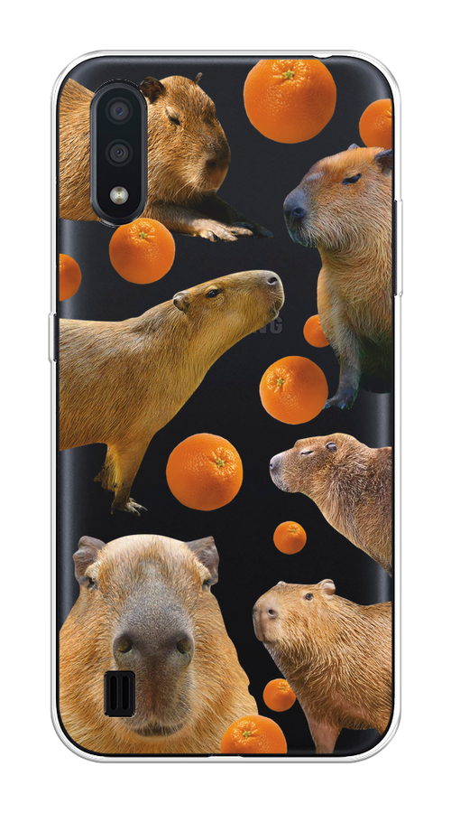 

Чехол на Samsung Galaxy A01 "Капибара и апельсины", 29550-1