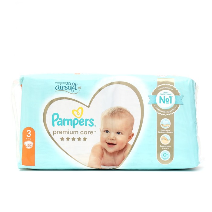 

Подгузники Pampers Premium Care, размер 3, 52 шт.
