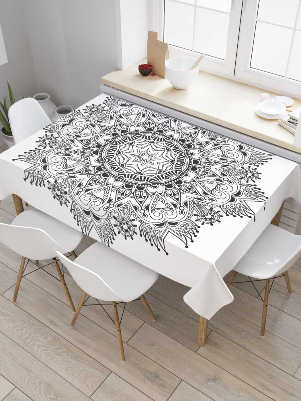 

Скатерть прямоугольная JoyArty "Звездная символика" из оксфорда, 180x145 см, Серый, Звездная символика