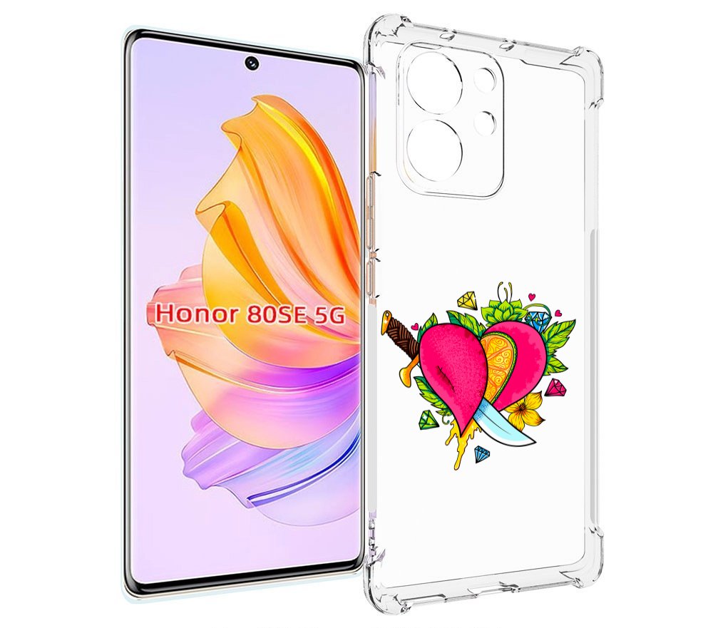 

Чехол MyPads Фруктовое сердце для Honor 80 SE, Прозрачный, Tocco