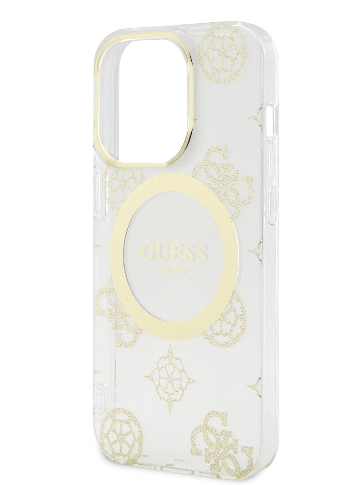 

Чехол Guess для iPhone 13 Pro с MagSafe, Transp/Gold, Прозрачный, PC/TPU MagSafe