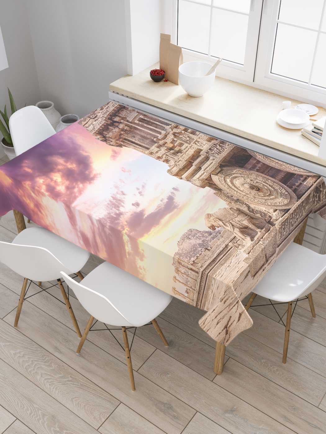 

Скатерть прямоугольная JoyArty "Древнее сооружение" из оксфорда, 180x145 см, Фиолетовый, Древнее сооружение