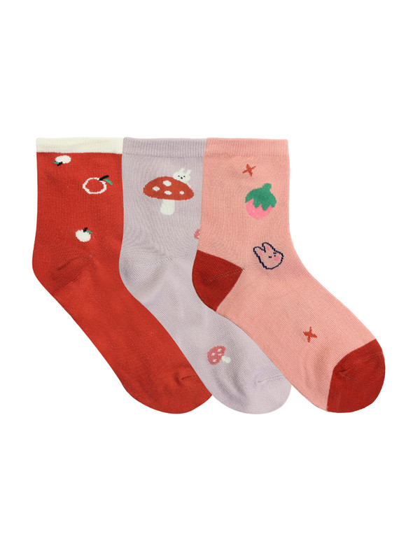 Носки детские Little Mania ZW-A175-LM, Серый, розовый, красный, размер 18-20
