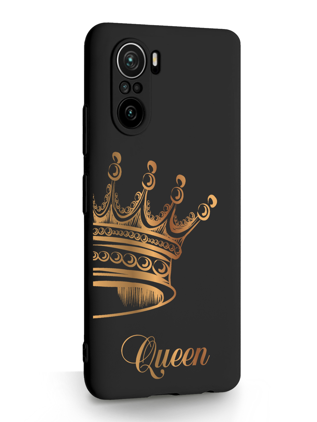 фото Чехол musthavecase для xiaomi poco f3 парный чехол корона queen черный