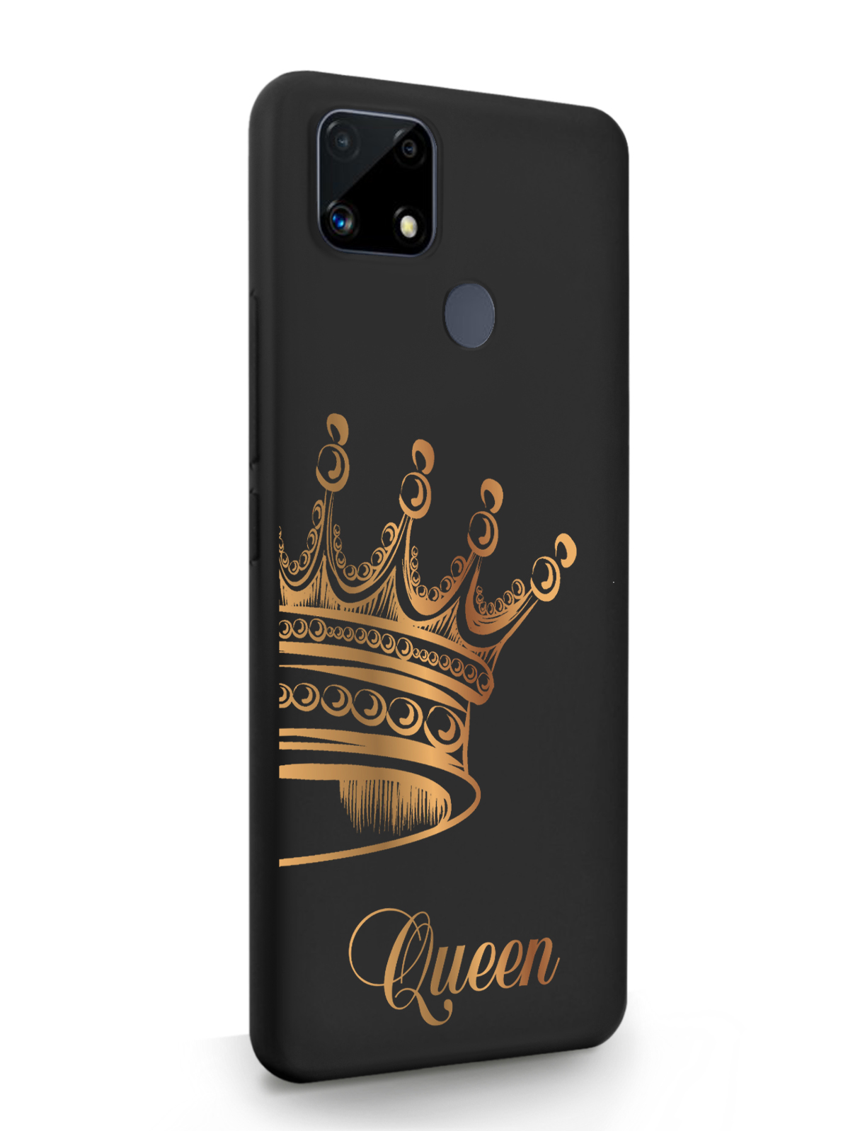 фото Чехол musthavecase для realme c25s парный чехол корона queen черный