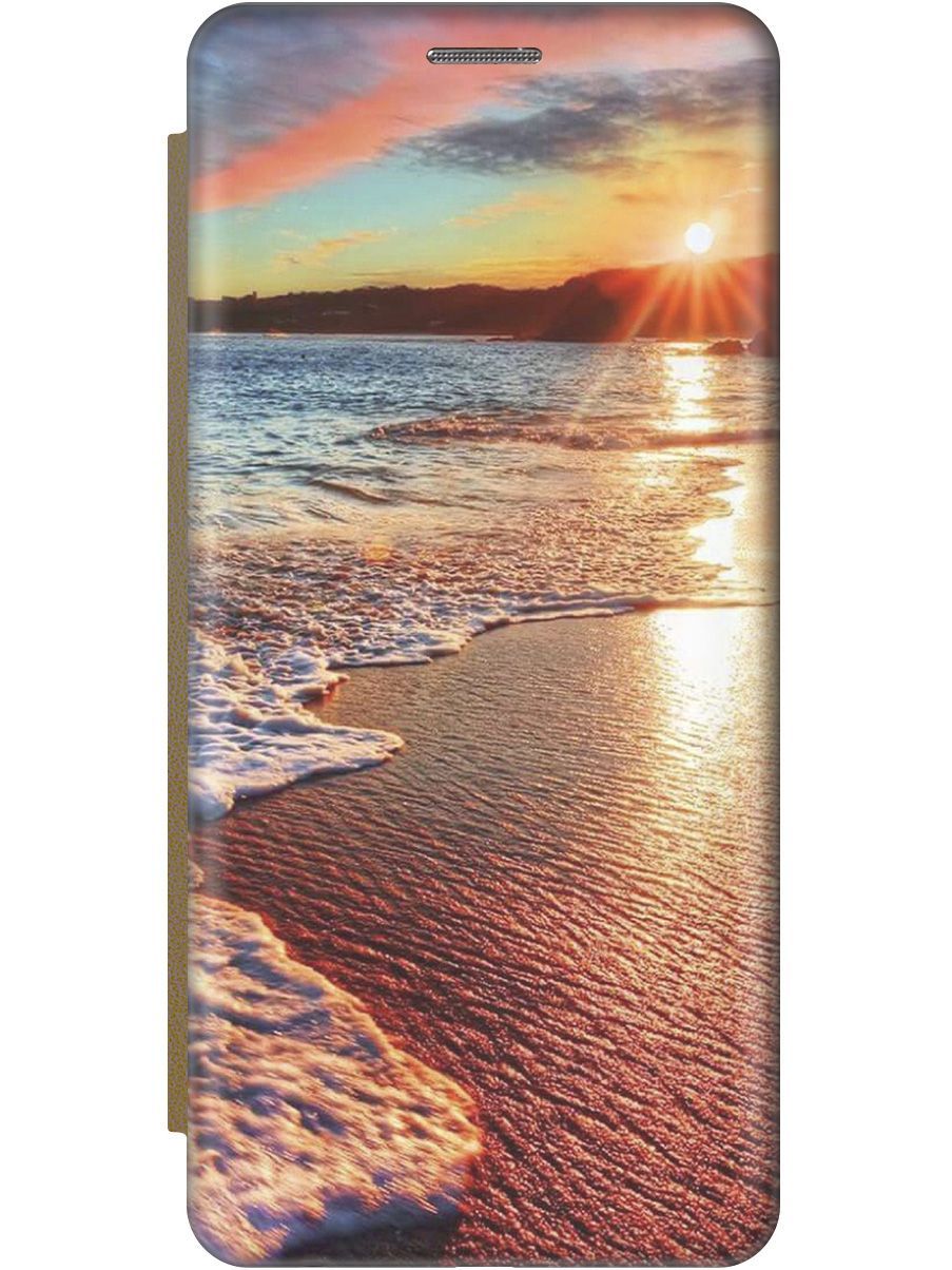 

Чехол-книжка на Realme C21Y "Залитый светом пляж" золотистый, Оранжевый;коричневый, 8210