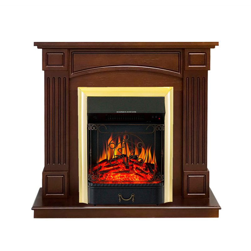 фото Каминокомплект boston - белый (высота 925см) с очагом majestic fx brass royal flame