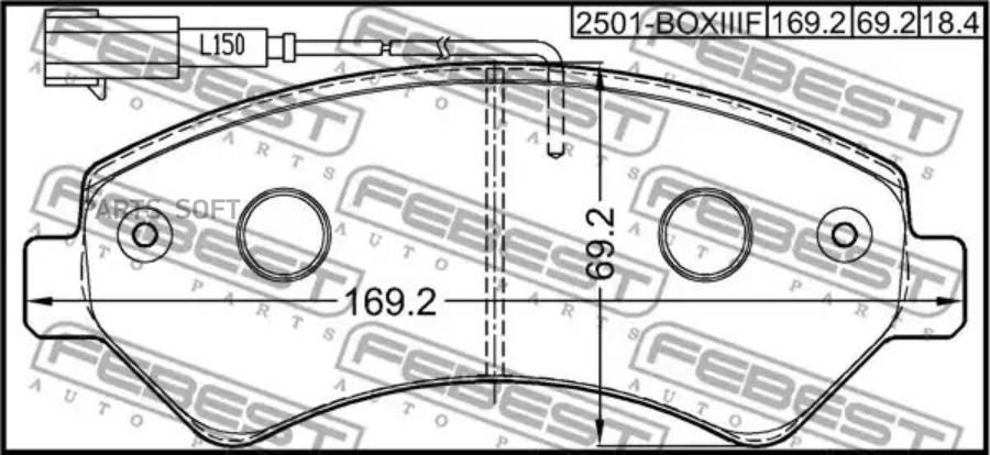 

Тормозные колодки FEBEST передние 2501-BOXIIIF