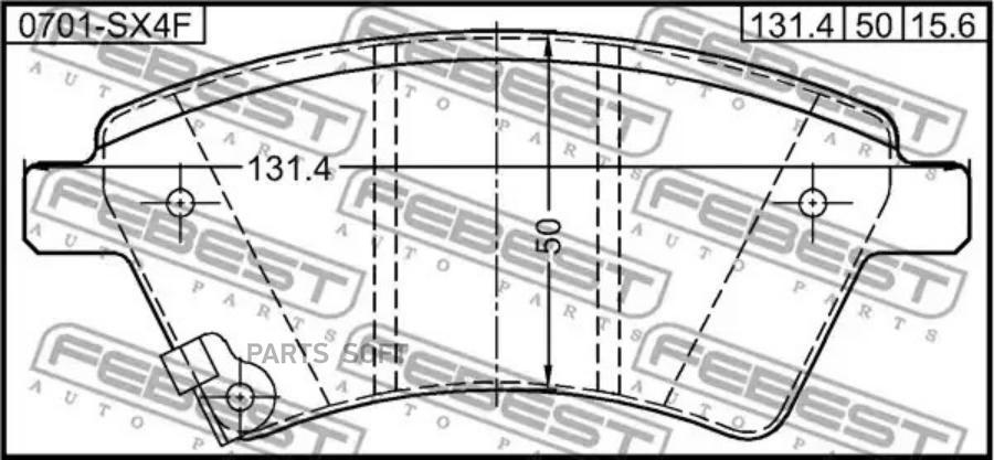 

Тормозные колодки FEBEST передние 0701-SX4F