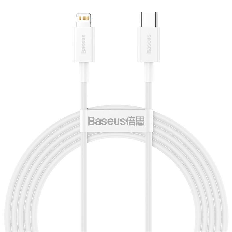 фото Кабель usb-c baseus superior series fast charging, type-c - lightning, 20w, 2 м, белый