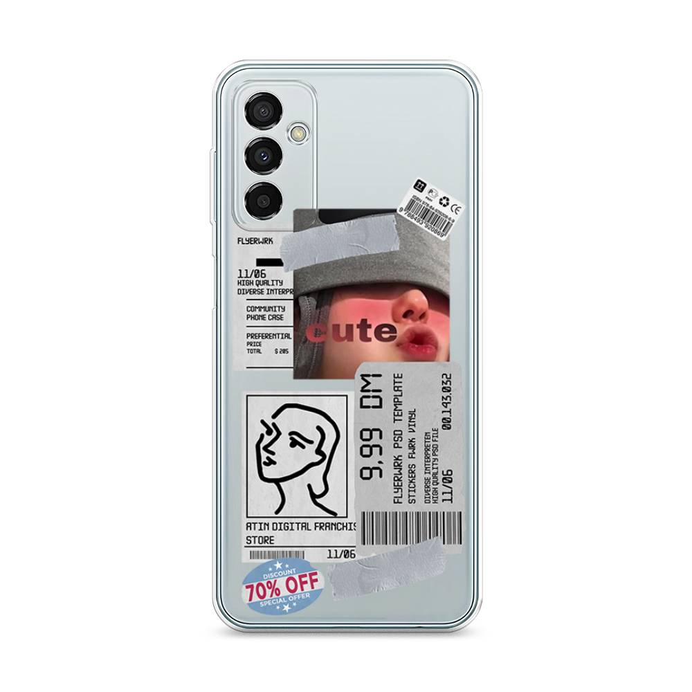 

Чехол на Samsung Galaxy M23 5G "Cute girl collage", Розовый;серый;голубой, 2105550-6