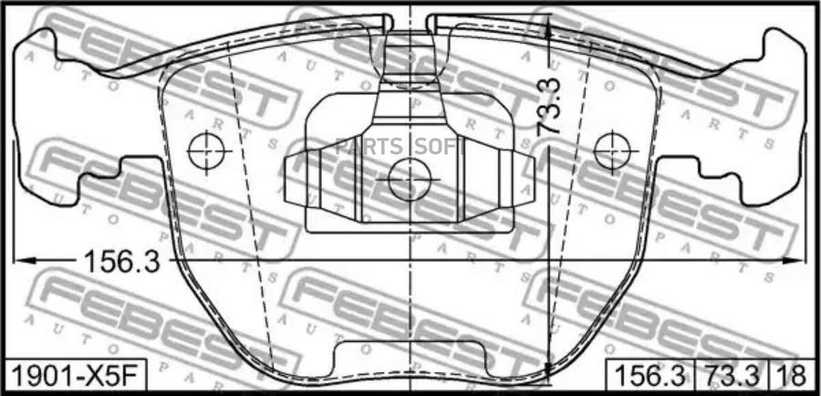 

Тормозные колодки FEBEST передние 1901-x5f