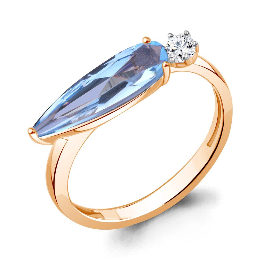 

Кольцо из серебра с фианитом Aquamarine Aquamarine 6930492А_925_з р, 6930492А_925_з