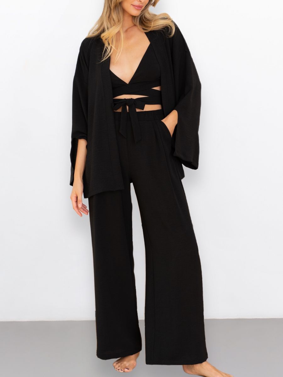 

Пижама женская Mimi Pajamas Brand 100068 черная 50-52 RU, Черный, 100068