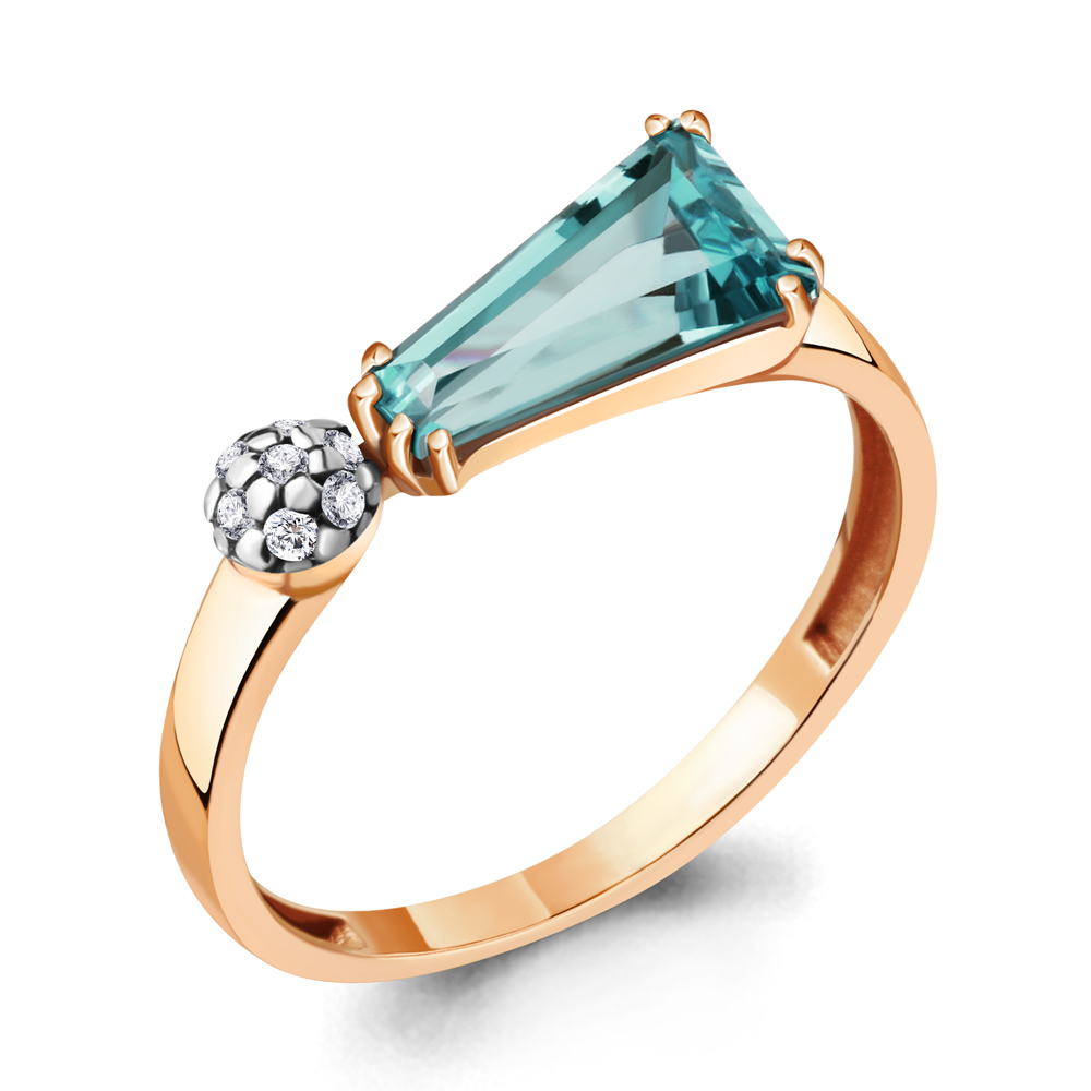 

Кольцо из серебра с фианитом Aquamarine Aquamarine 6930392А_925_з р, 6930392А_925_з