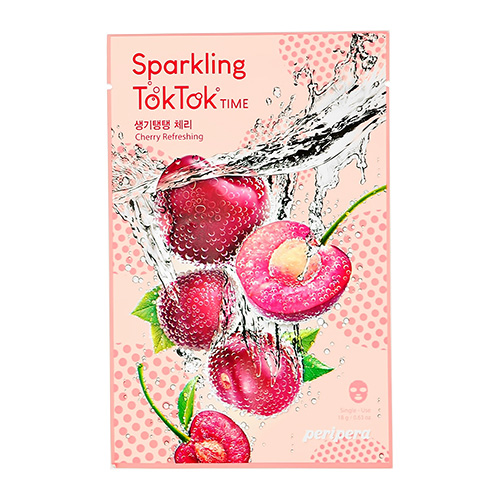 фото Маска для лица peripera sparkling toktok time с экстрактом вишни обновляющая, 18 г