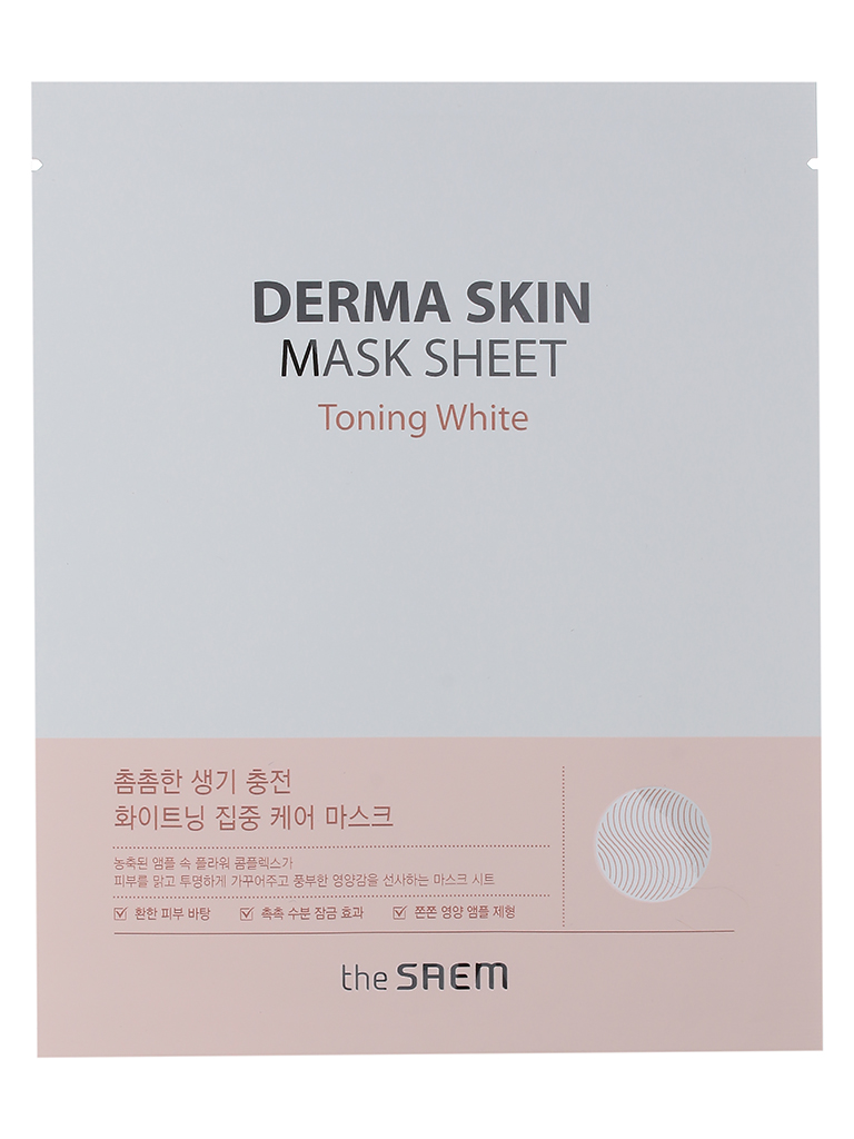 

Маска тканевая The Saem derma skin mask sheet toning white, 28 мл