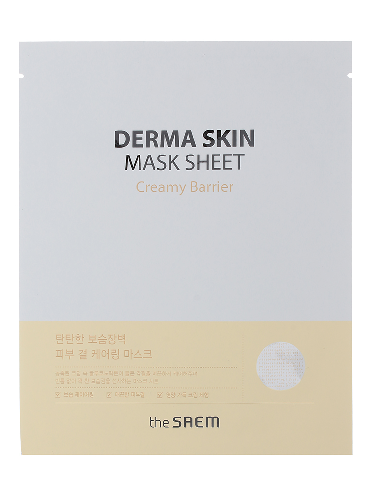 

Маска тканевая The Saem derma skin mask sheet creamy barrier, 28 мл