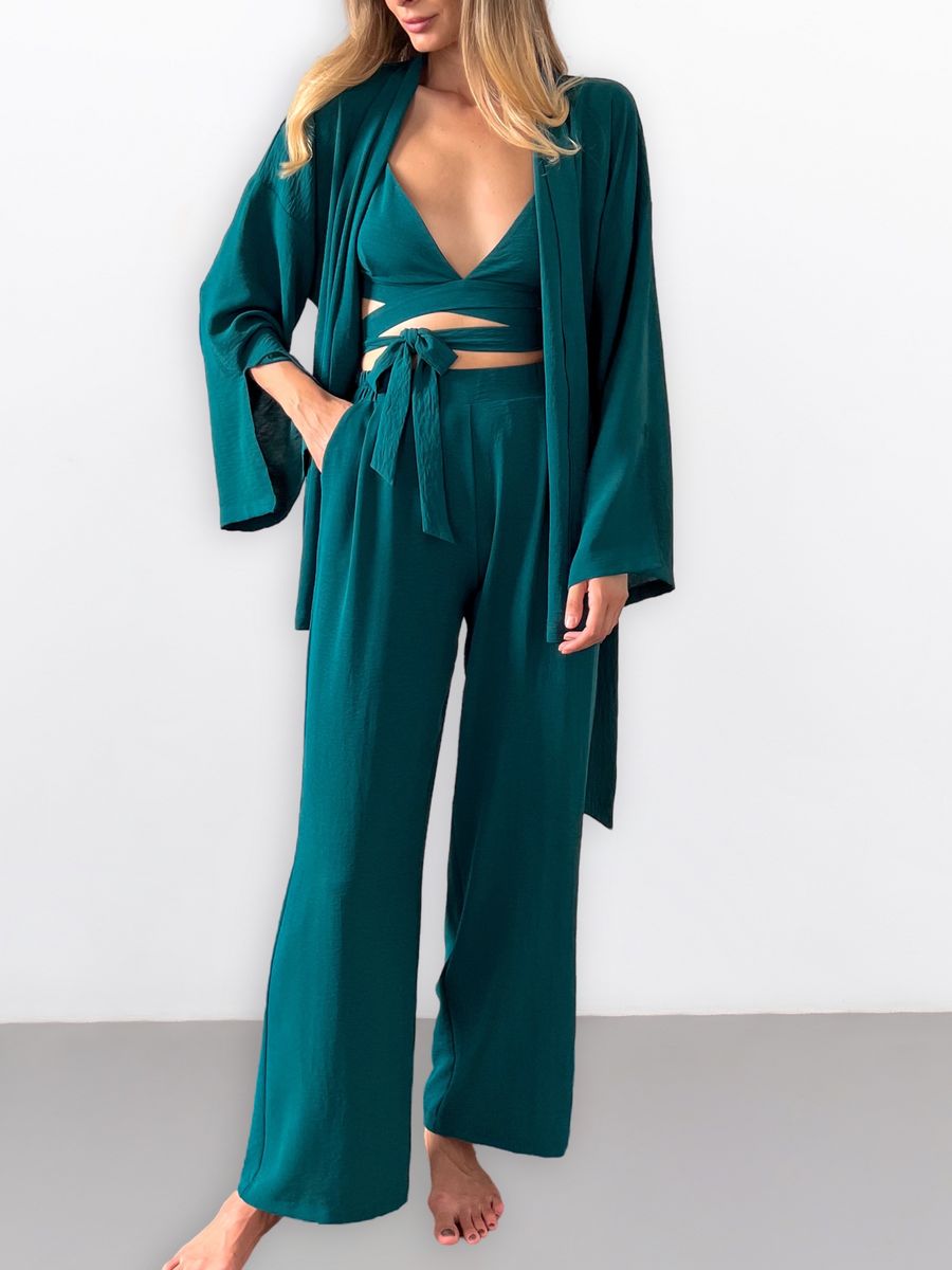 

Пижама женская Mimi Pajamas Brand 100068 зеленая 40-42 RU, Зеленый, 100068