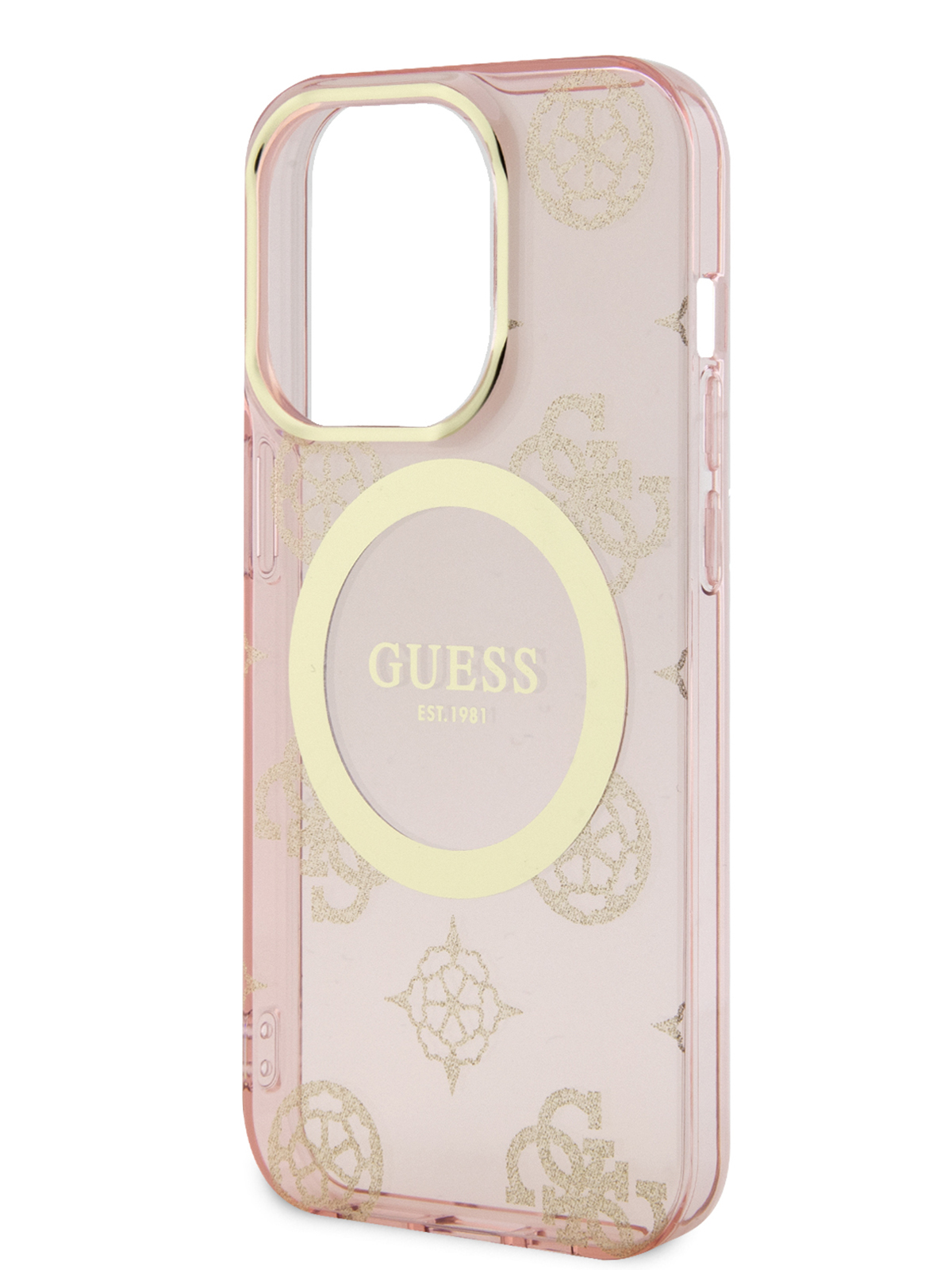 Чехол Guess для iPhone 13 Pro Max с MagSafe/золотистый PC/TPU MagSafe розовый