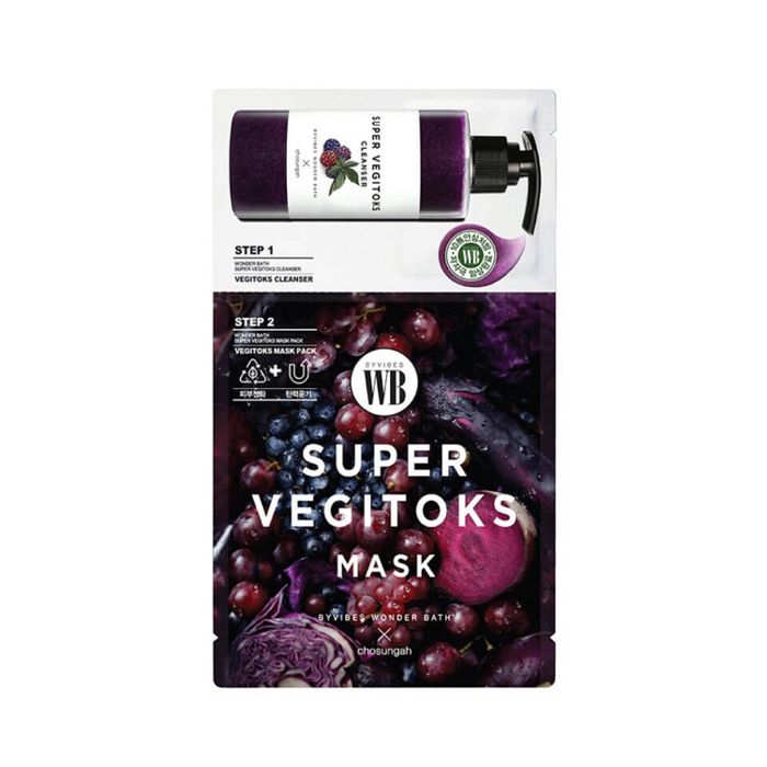 фото Маска на тканевой основе wonder bath super vegitoks mask 2teps purple mask 3мл/25мл