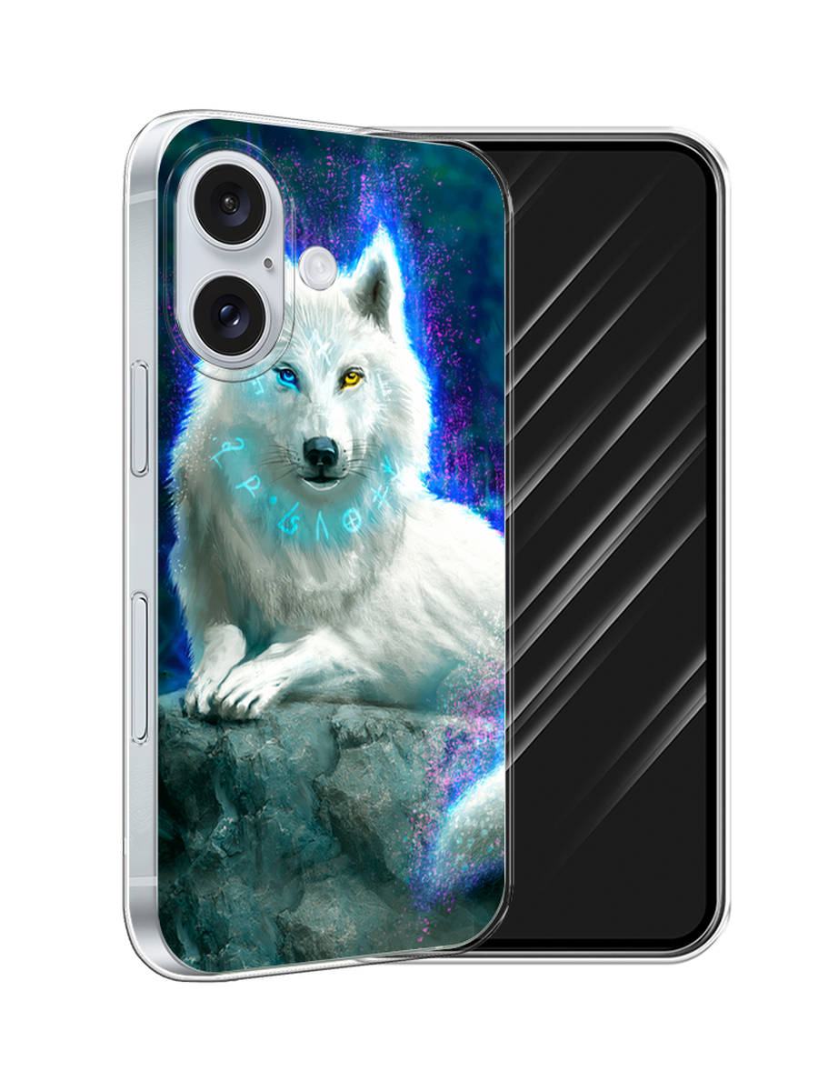 

Чехол Awog на Apple iPhone 16 "Белоснежный волк", Белый;зеленый;фиолетовый, 16050-1