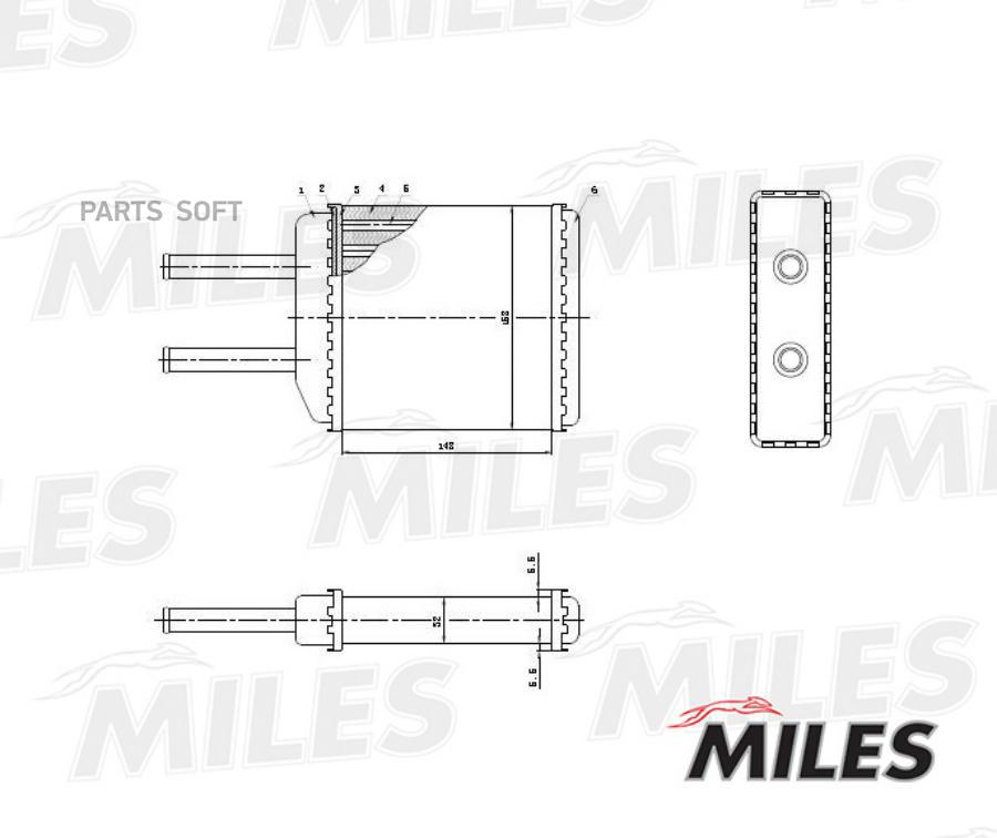 MILES Радиатор отопителя  MILES achm005