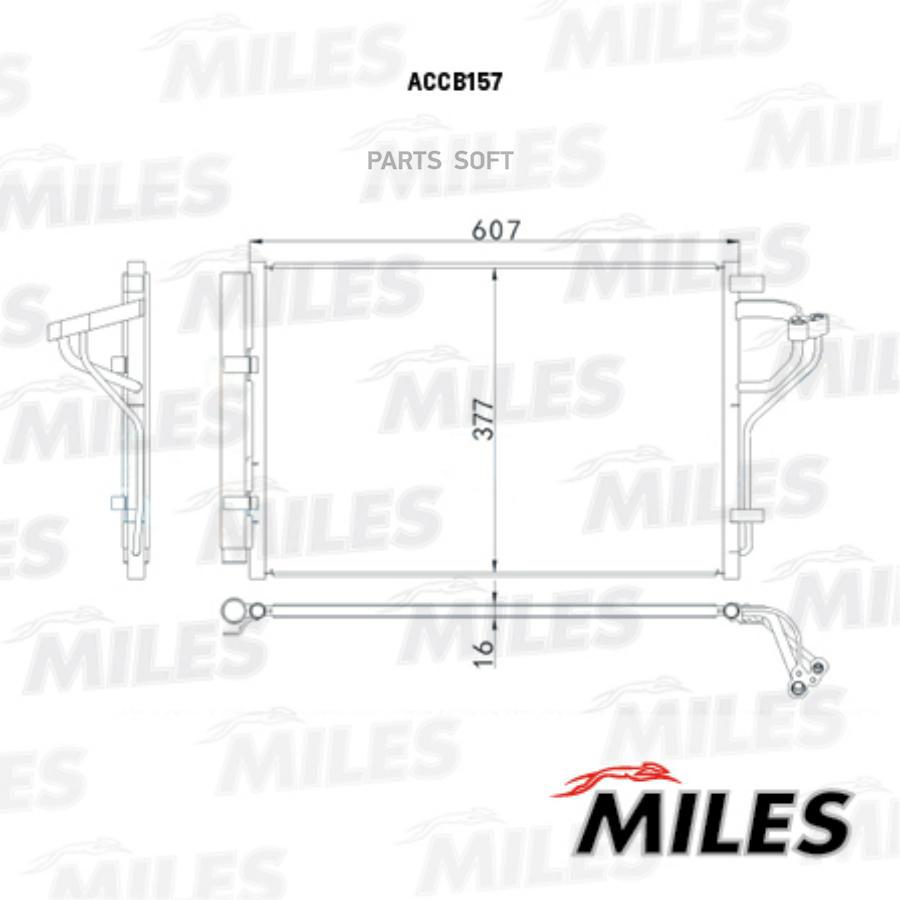 MILES Радиатор кондиционера (конденсор) MILES ACCB157