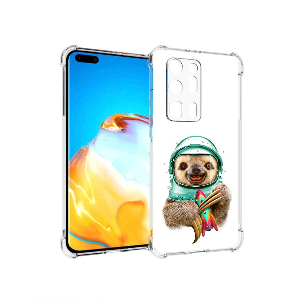 

Чехол MyPads Tocco для Huawei P40 Pro+ Ленивец астронавт, Прозрачный, Tocco